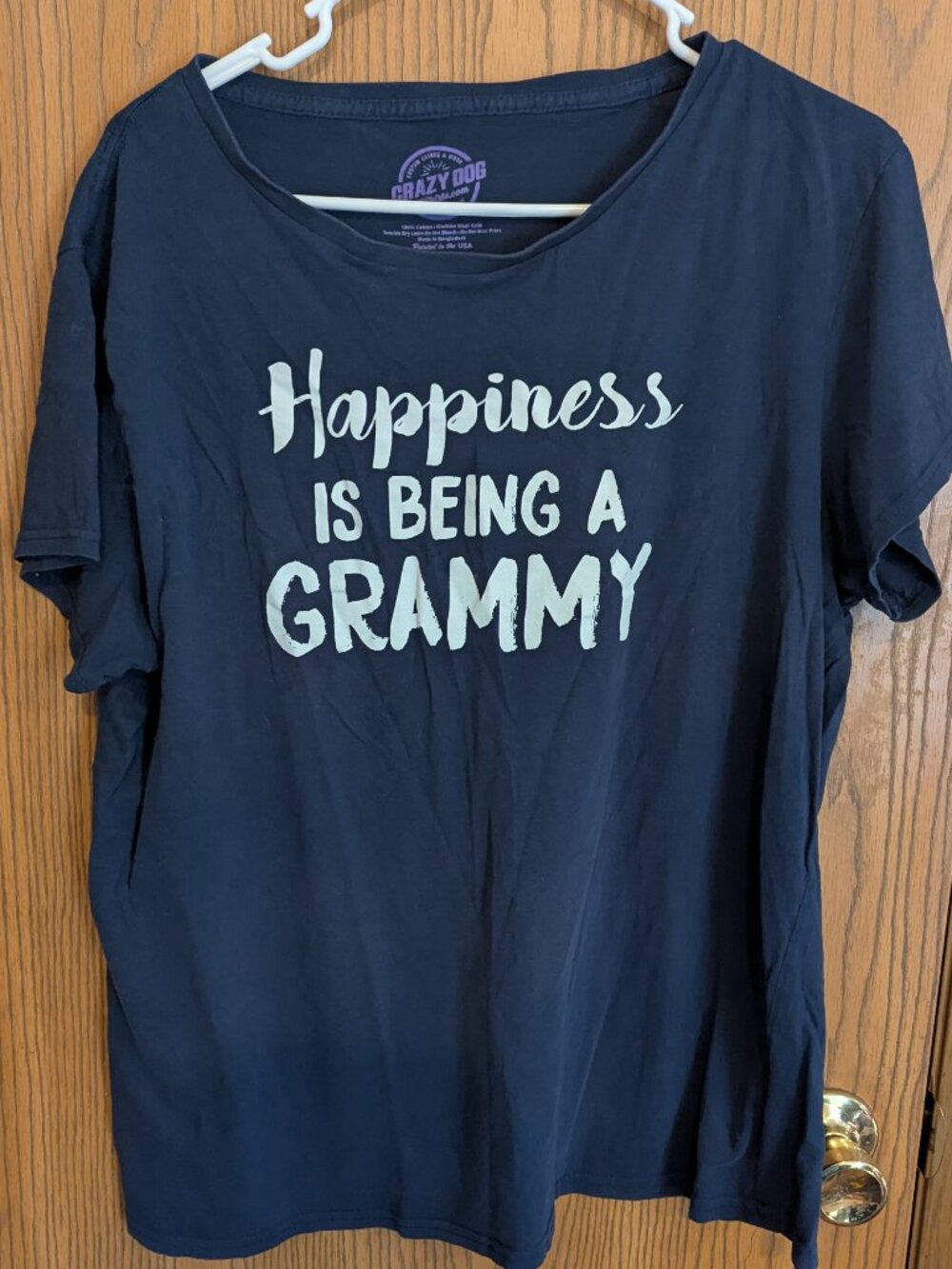 "Happiness is Being a Grammy"-New Grandma Nana Gigi T-Shirt Blue-Women's 2XL